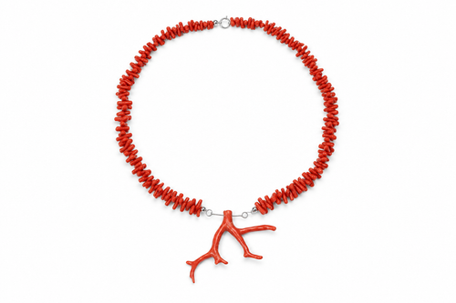 Collier Corail Huit avec branche de corail