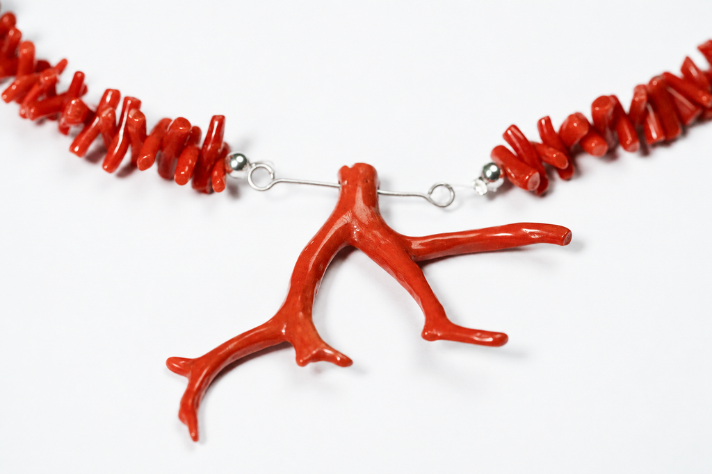 Collier Corail Huit avec branche de corail